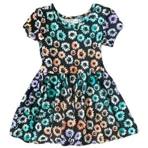 Dotdot smile tie dye floral cap sleeve dress